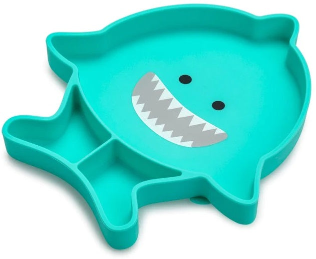 Melii Divided Silicone Suction Plate Turquoise Shark