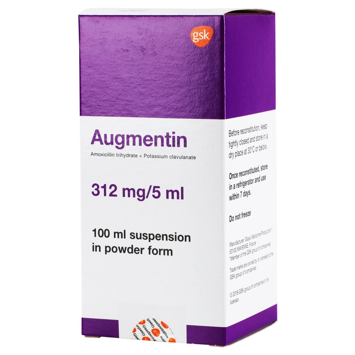 Buy Augmentin Suspension 312 Mg 100 ML Online - Kulud Pharmacy
