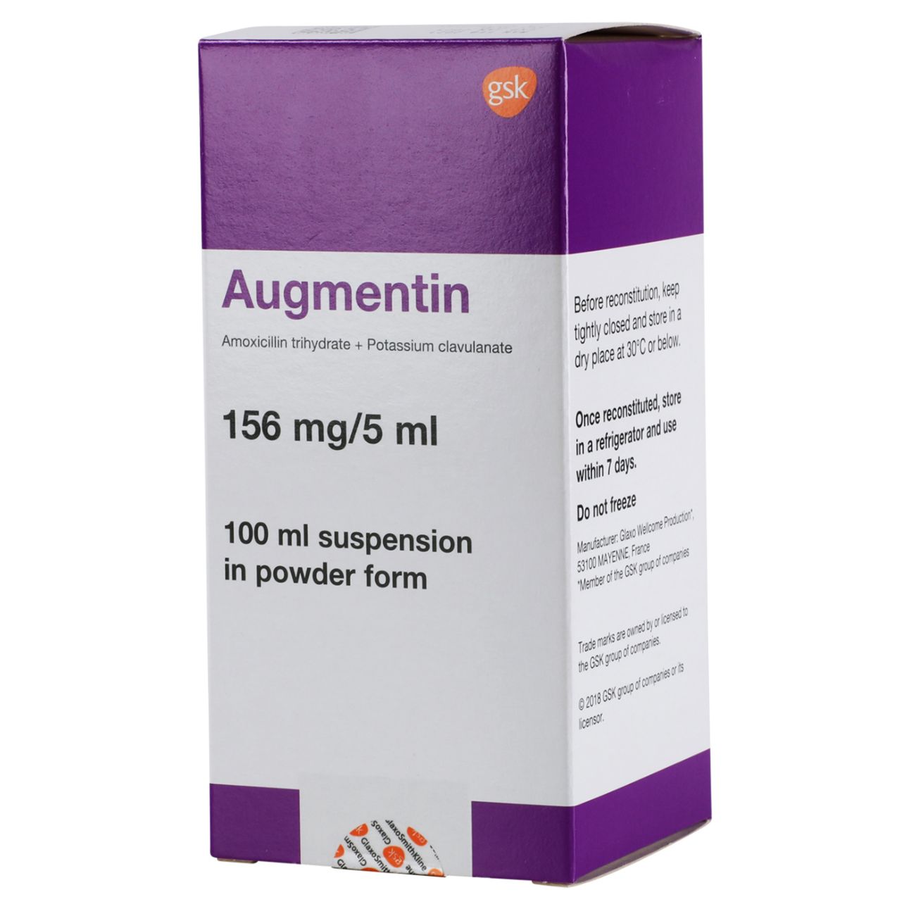 Buy Augmentin Powder For Oral Suspension 156 Mg 100 ML Online - Kulud Pharmacy