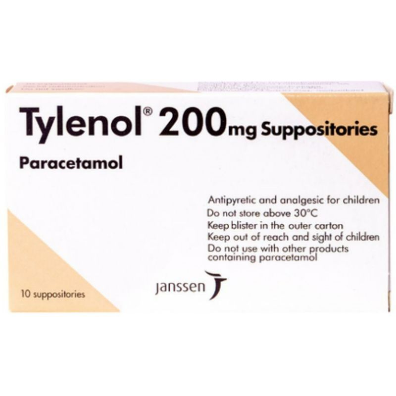 Buy Tylenol Suppository 200 Mg 10 PC Online - Kulud Pharmacy