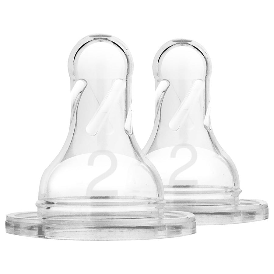 Dr. Browns Level-2 Silicone Narrow Nipple, 2-Pack-plastic