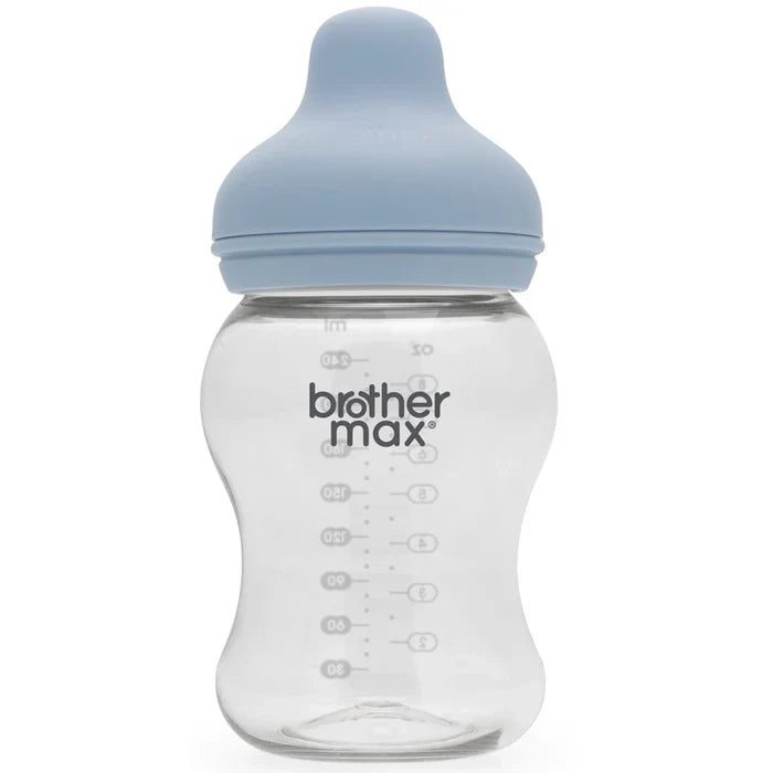 Brother Max - Pp Extra Wide Neck Feeding Bottle 240Ml/8Oz + M Teat (Blue)