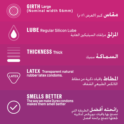 Durex Intense Pleasure Condoms With Dots & Ribs - 6s