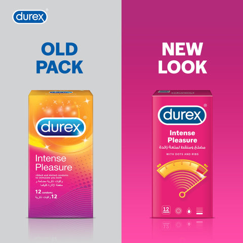 Durex Intense Pleasure Condoms With Dots & Ribs - 6s