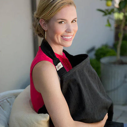 Babe Au Lait Black Eyelet Cotton Nursing Cover