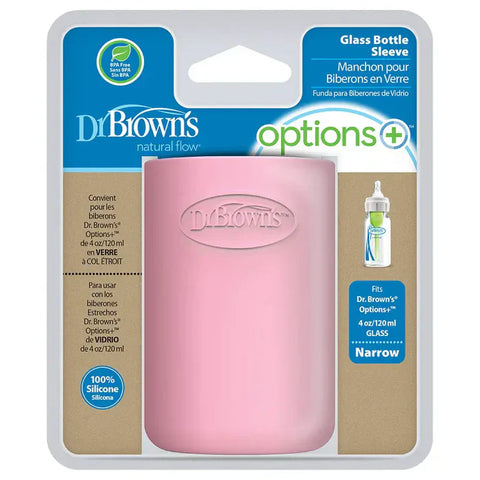 Dr. Browns 4 Oz/120 Ml Narrow Glass Bottle Sleeve (Pink)-glass