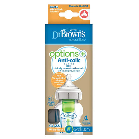 Dr. Browns 5 Oz/150 Ml Glass W-N Options+ Bottle, 1-Pack- glass