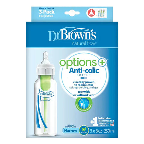 Dr. Browns 8 Oz/250 Ml Pp Narrow Options+ Bottle (3 Pack) - plastic