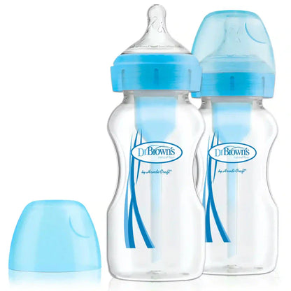 Dr. Browns 9 Oz/270 Ml Pp W-N Options+ Bottle, 2-Pack (Blue)-plastic