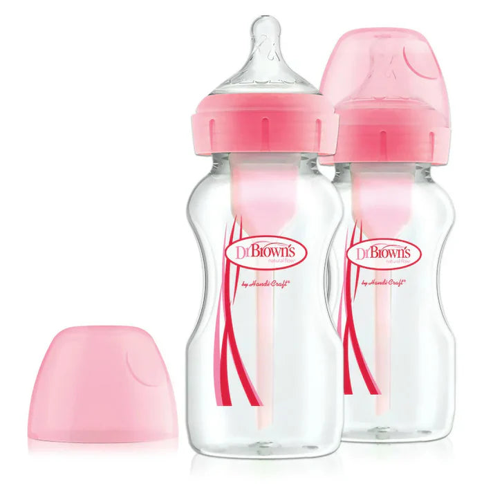 Dr. Browns 9 Oz/270 Ml Pp W-N Options+ Bottle, 2-Pack (Pink)-plastic