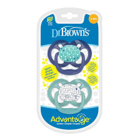 Dr.Browns Advantage Pacifier - Stage 2, 2-Pack (Blue)