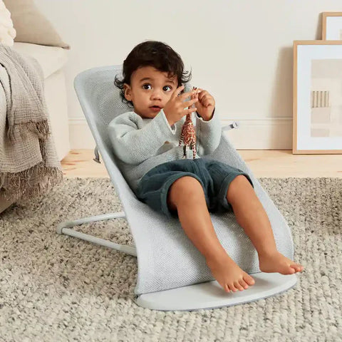 Babybjorn Bouncer Balance Soft - Mesh (Silver/White)|Light Grey Frame