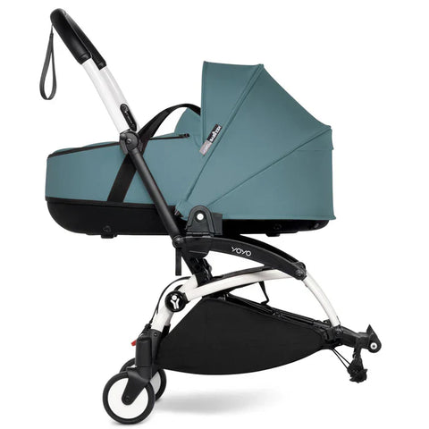 Babyzen Yoyo Stroller - White Frame With Bassinet (Aqua)