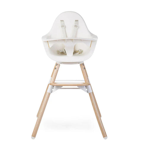 Childhome Evolu One 80° Chair 2-In-1 + Bumper (Natural, White)
