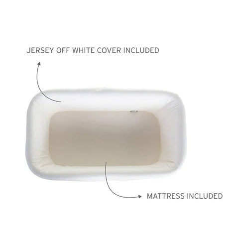 Childhome Rattan Cradle 80X40Cm+ Mattress + Cover (Off White)