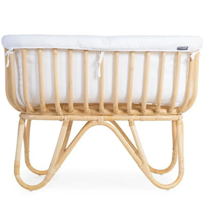 Childhome Rattan Cradle 80X40Cm+ Mattress + Cover (Off White)