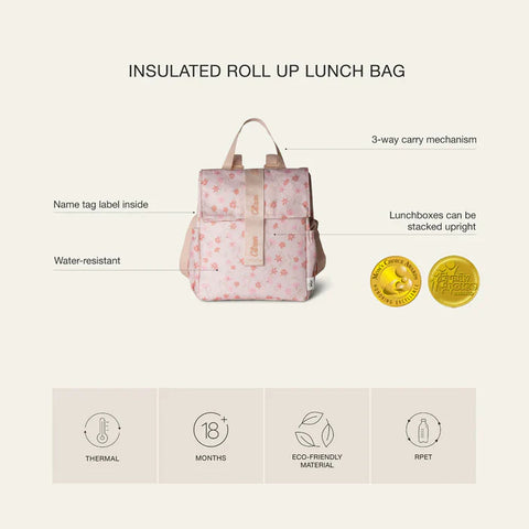 Citron 2023 Insulated Rollup Lunch Bag Flower