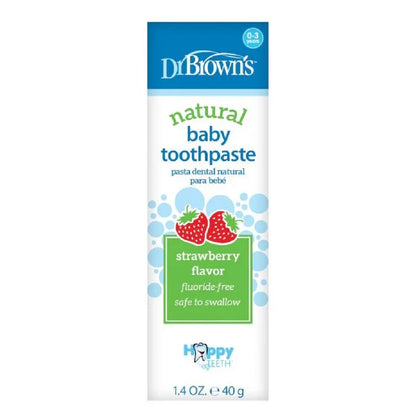 Dr.Browns Happy Teeth Fluoride-Free Toothpaste (Strawberry), 1-Pack