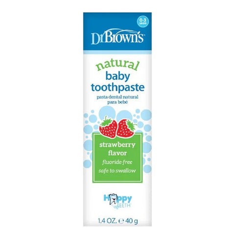 Dr.Browns Happy Teeth Fluoride-Free Toothpaste (Strawberry), 1-Pack