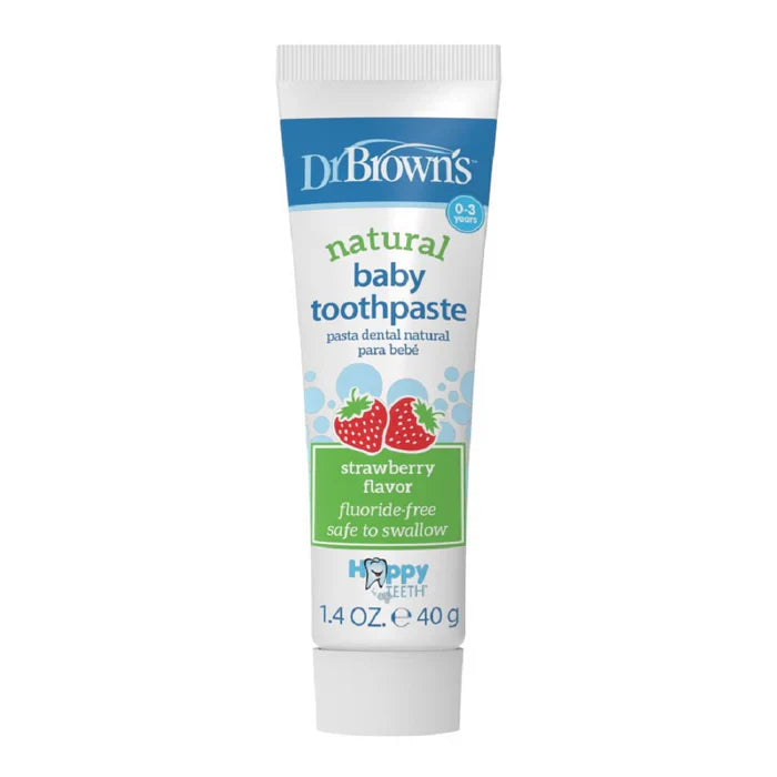 Dr.Browns Happy Teeth Fluoride-Free Toothpaste (Strawberry), 1-Pack