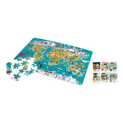 Hape - 2-In-1 World Tour Puzzle And Game