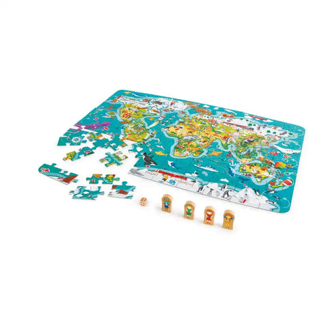 Hape - 2-In-1 World Tour Puzzle And Game