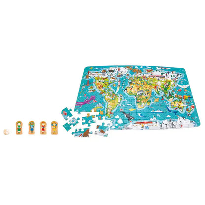 Hape - 2-In-1 World Tour Puzzle And Game