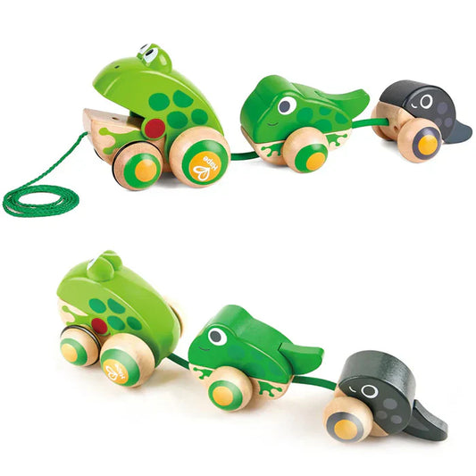 Hape - Pull-Along Frog Family