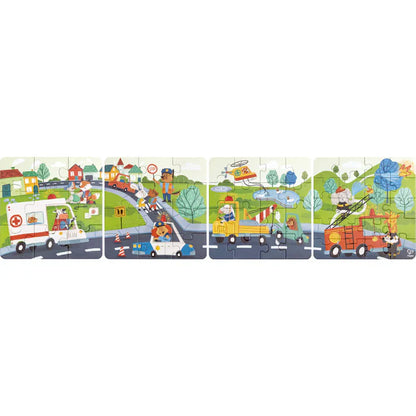 Hape - Rescue Vehicles Puzzle (80 X 20Cm)