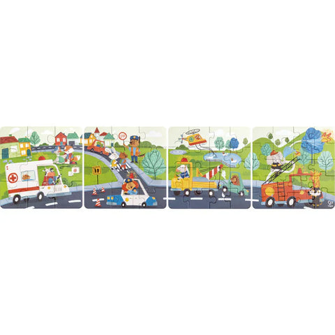 Hape - Rescue Vehicles Puzzle (80 X 20Cm)