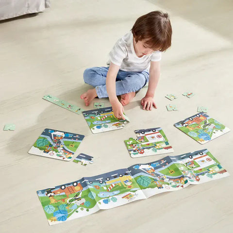 Hape - Rescue Vehicles Puzzle (80 X 20Cm)