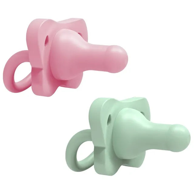 Dr.Browns Happypaci Silicone One-Piece Soother, 0-6M, Pink And Green (Pack Of 2)