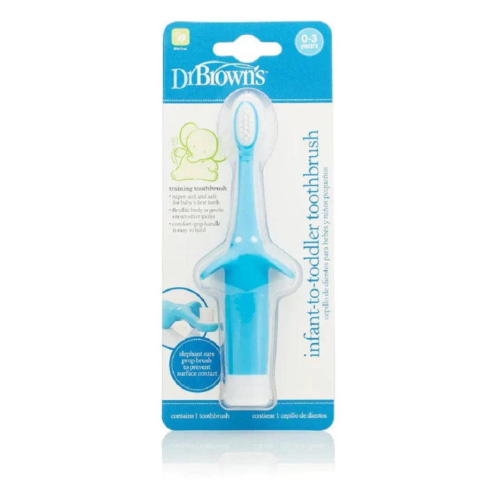 Dr.Browns Infant-To-Toddler Toothbrush, Blue Elephant, 1-Pack