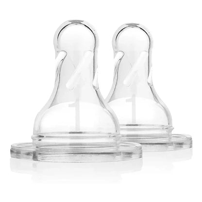 Dr. Browns Level-1 Silicone Narrow Nipple, 2-Pack-plastic