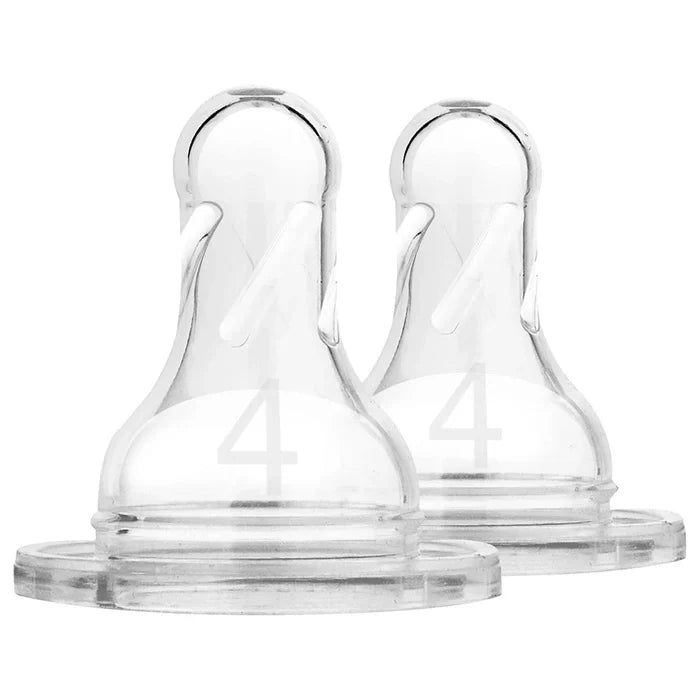 Dr. Browns Level-4 Silicone Narrow Nipple, 2-Pack-plastic