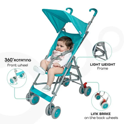 Moon - Jet-Light Weight/Compact Fold Buggy Stroller - Light Blue