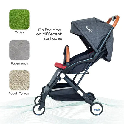Moon Ritzi Travel Cabin Stroller (Black/Red)