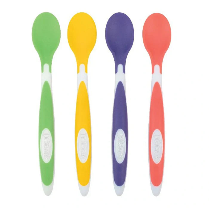 Dr.Browns Soft-Tip Spoon, 4-Pack (Yellow, Green, Purple, Red)