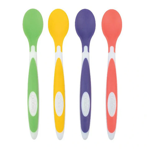 Dr.Browns Soft-Tip Spoon, 4-Pack (Yellow, Green, Purple, Red)