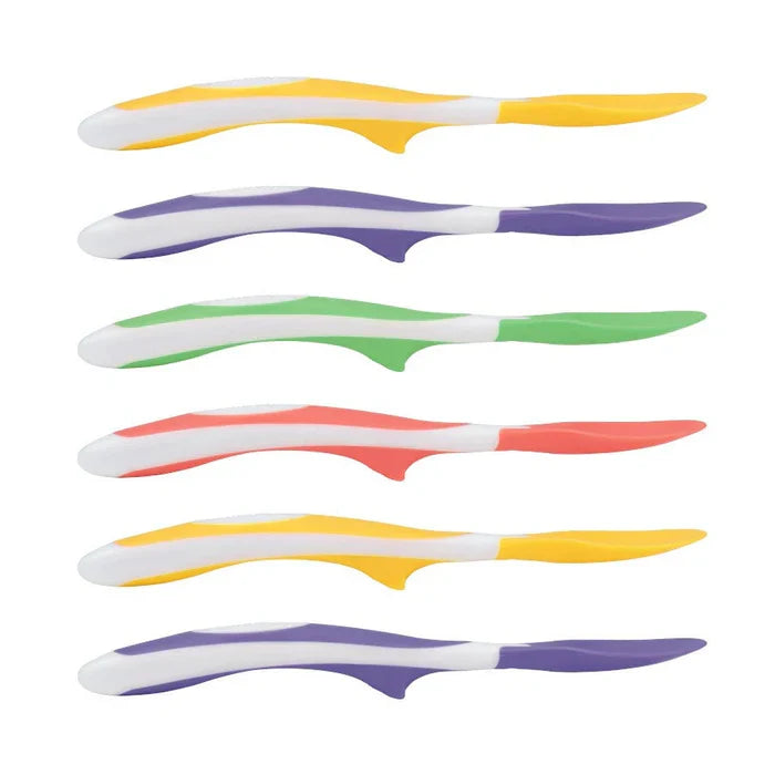 Dr.Browns Soft-Tip Spoon, 6-Pack (2 Yellow, 2 Purple, 1 Green, 1 Red)