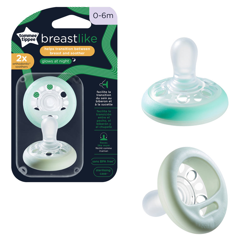 Tommee Tippee Closer To Nature Night Time Soother, 0-6 Months (Pack Of 2)