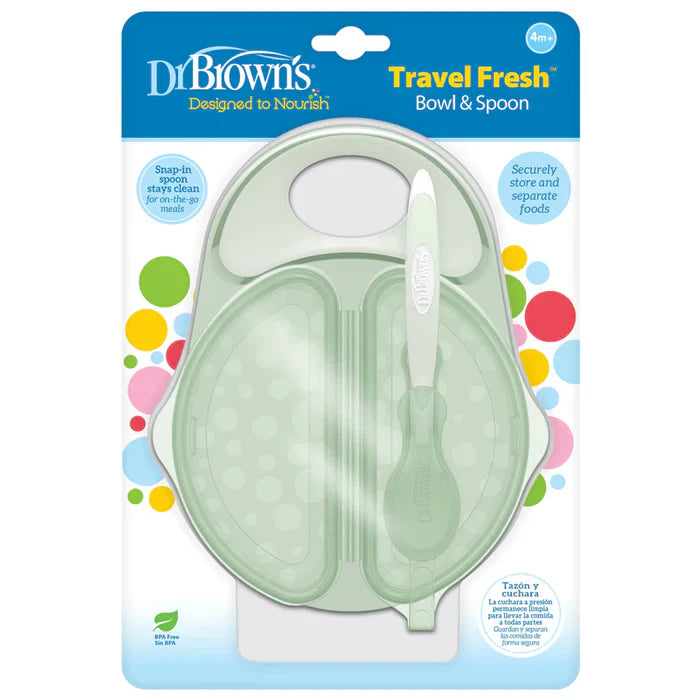 Dr.Browns Travel Fresh Bowl & Snap-In Spoon, Teal, 1-Pack
