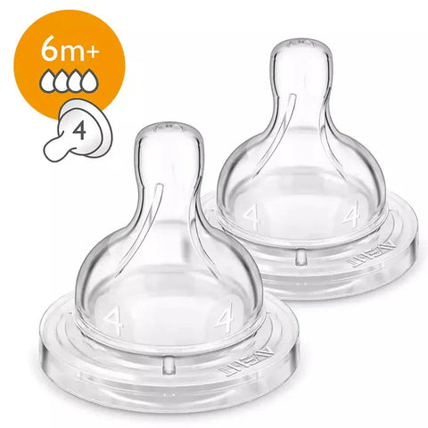 Philips Avent Silicone Teats Airflex 4 Holes 2pcs - SCF634/27-plastic