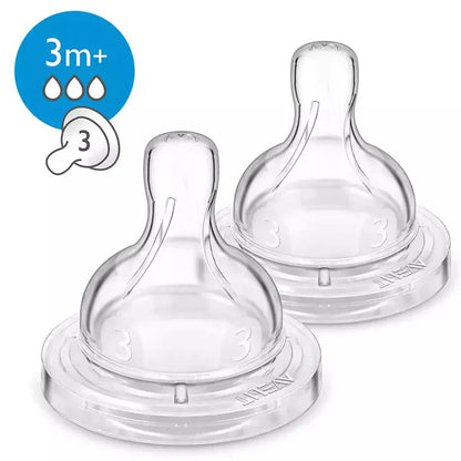 Philips Avent Silicone Medium Flow Teats Airflex 3 Hole 2pcs - SCF633/27-plastic