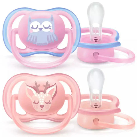 Philips Avent Ultra Air Freeflow Soother Deco 0-6m 2pcs Assorted - SCF085/05 (Pink)