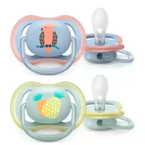 Philips Avent Silicone Soother Ultra Air 0-6m Mix Deco 2pcs - SCF085/14 (Blue)