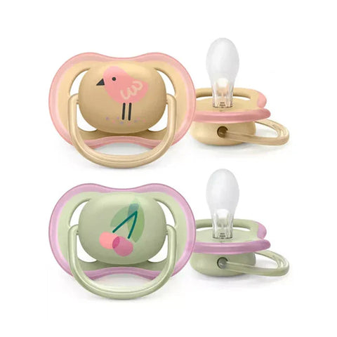 Philips Avent Silicone Soother Ultra Air 0-6m Mix Deco 2pcs - SCF085/14 (Pink)