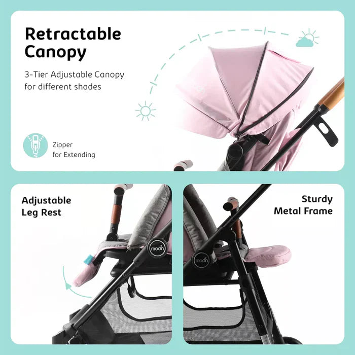 Moon Revo 360 Rotating Stroller (Pink)