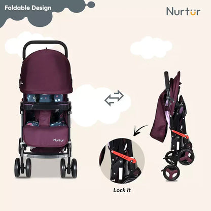 Nurtur Ryder Lightweight Baby Stroller (Maroon)