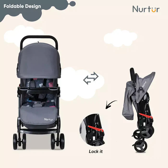 Nurtur Ryder Lightweight Baby Stroller (Grey)